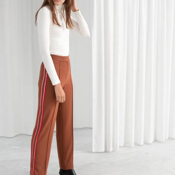& OTHER STORIES Racer Stripe Trousers Size 0 - Picture 5 of 6